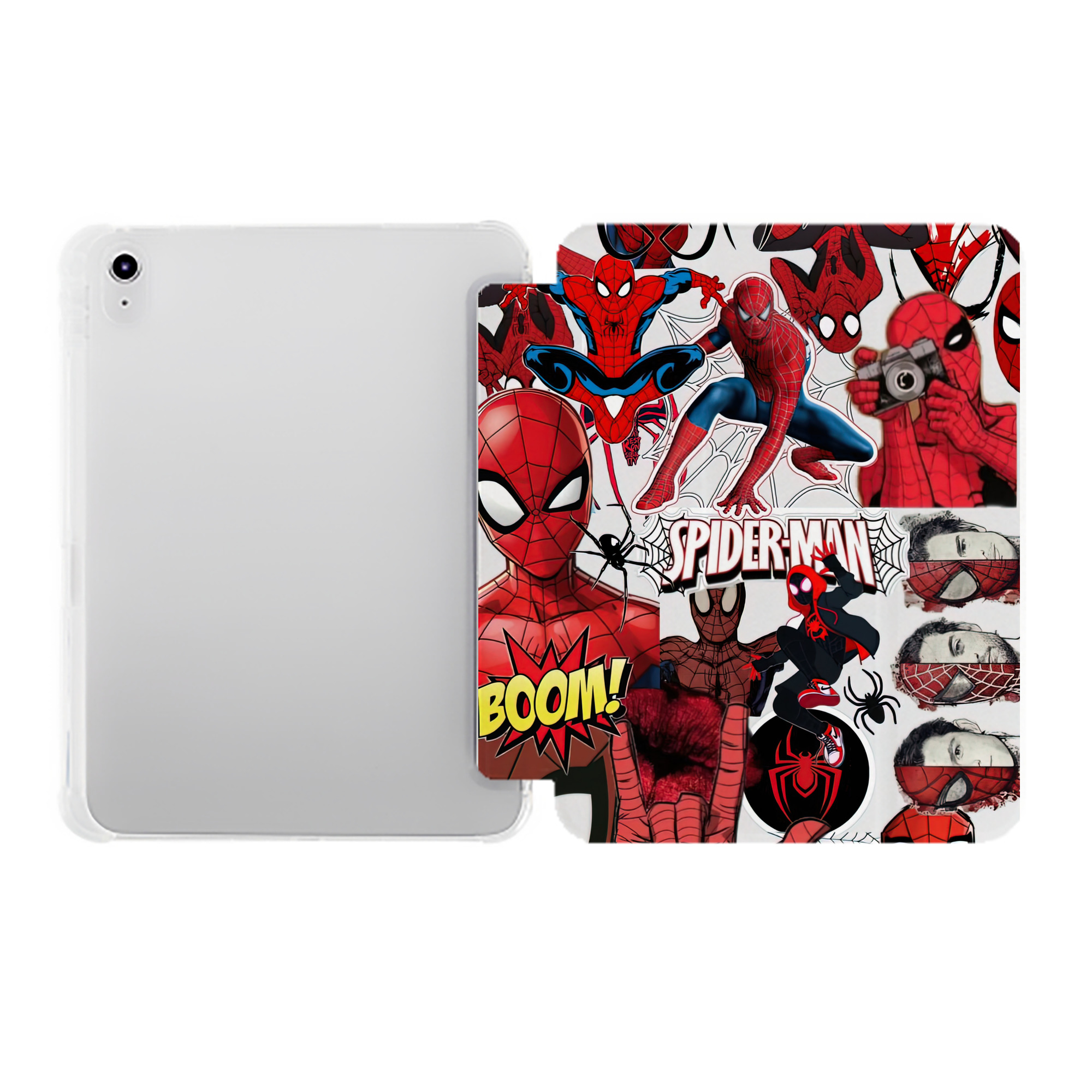 （画像用） Spider Man スパイダーマン IPad ケース ペン収納付き 三つ折りスタンド PUレザー×シリコン 対応機種9.5/10.5/10.9インチ